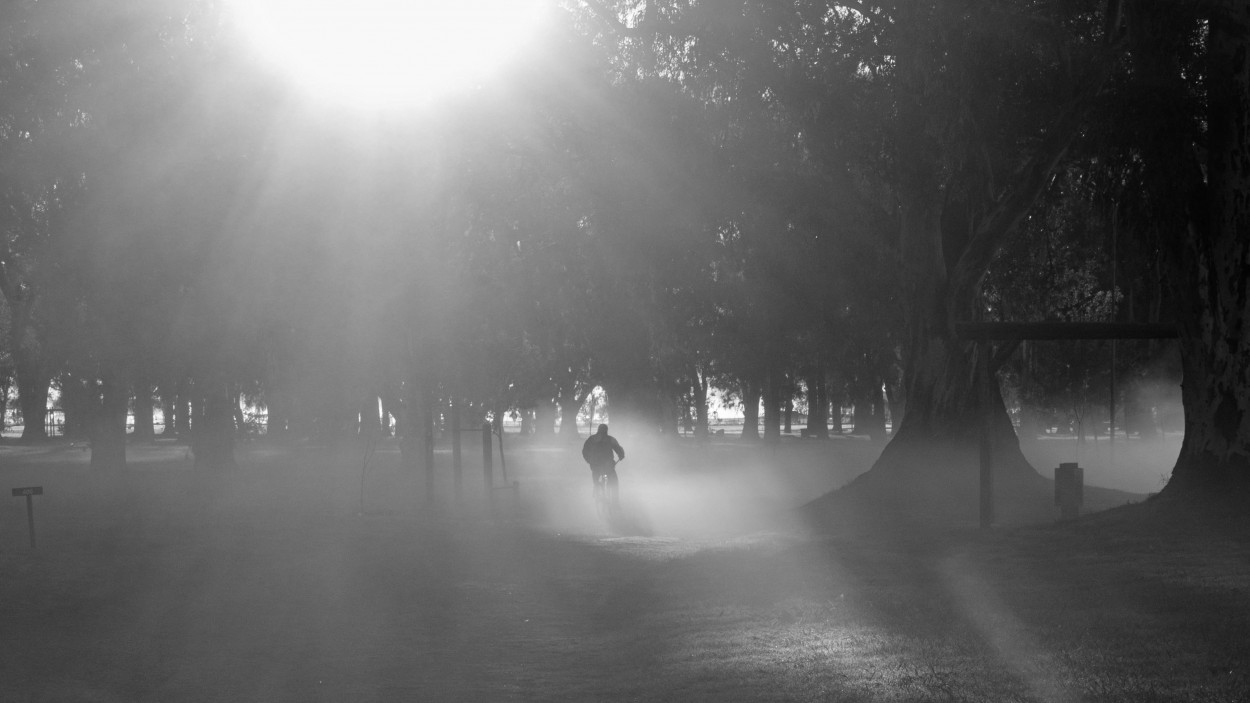 "En bici por la niebla" de Carlos Greco