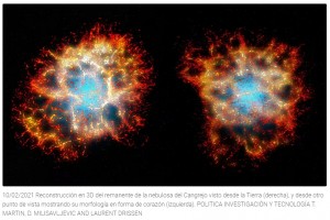 El telescopio espacial James Webb y una impactante fotografa de la Nebulosa del Cangrejo