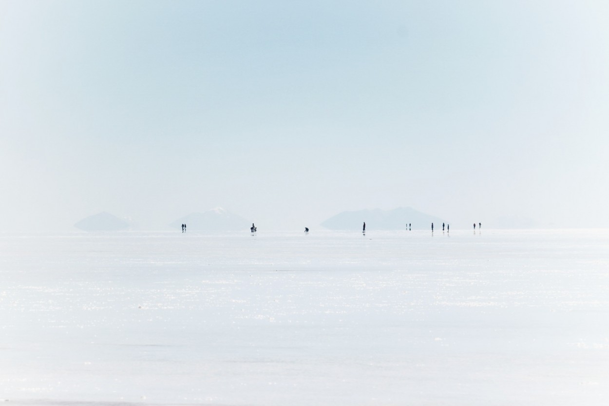 Turistas en Uyuni