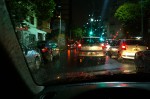 noche, lluvia, brillos