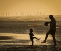 Jugando al atardecer