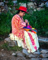 Tejedora de Crochet. Isla del Sol, Bolivia