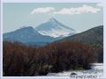 Wl Lanin desde la costa del ro Malleo