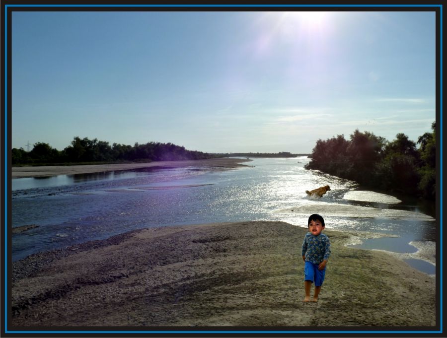 "`Jugando en la playa del Rio`" de Pillon Juan