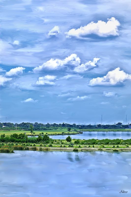 "cielo y lagos" de Solis Alba Iris