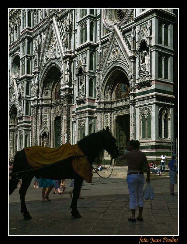 "CABALLO EN EL DUOMO-Florencia" de Juan Antonio Paolini