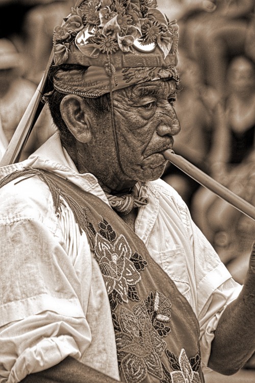 "Sacerdote de Papantla B&N" de Manuel Velasco