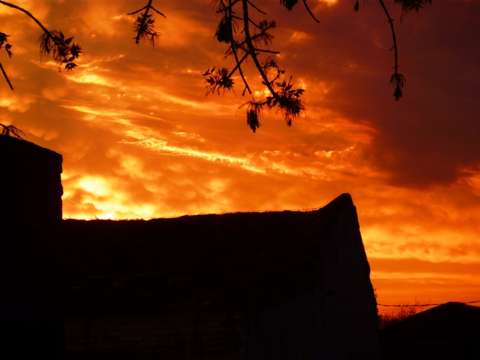 "Cae el sol detrs del rancho." de Agustn Lema