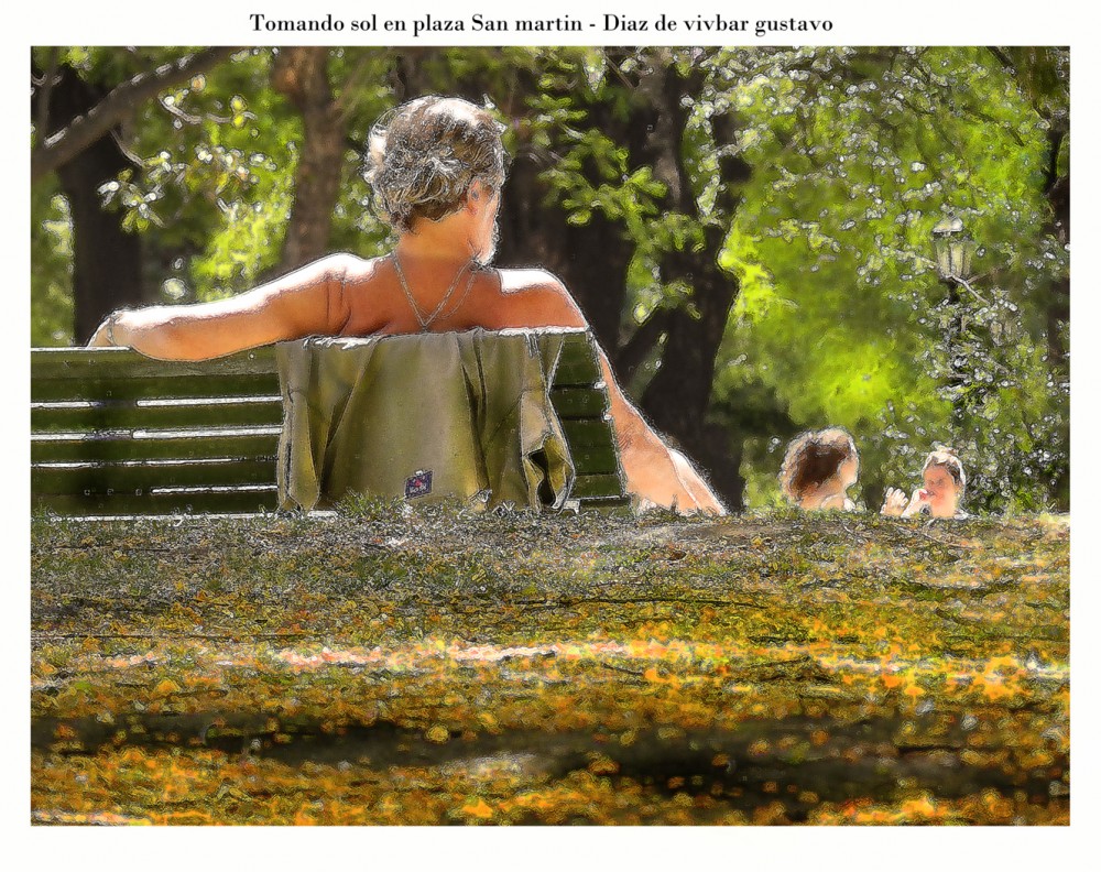 "Tomando sol en la plaza San martin - Diaz de vivar" de Gustavo Diaz de Vivar