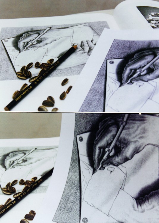 "estilo Eascher (la mano que dibuja a la otra)" de Leonardo Bertolino