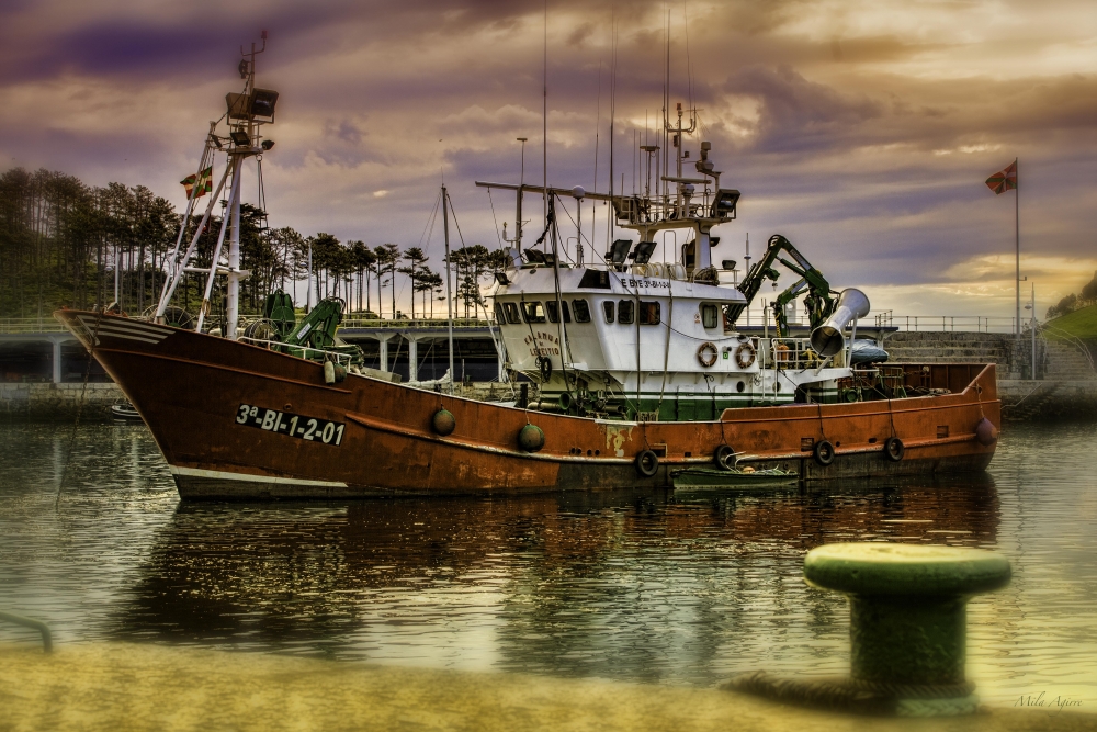 "El barco pesquero nos susurra sus historias..." de Mila Agirre