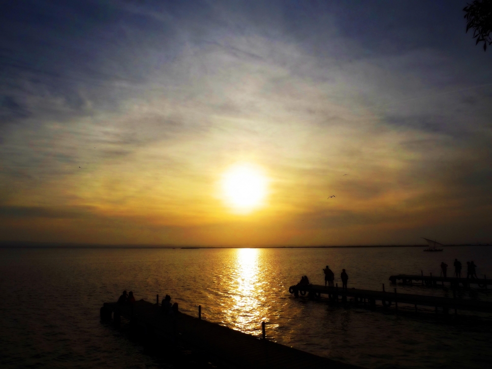 "atardecer en la albufera" de Pascual Navarro