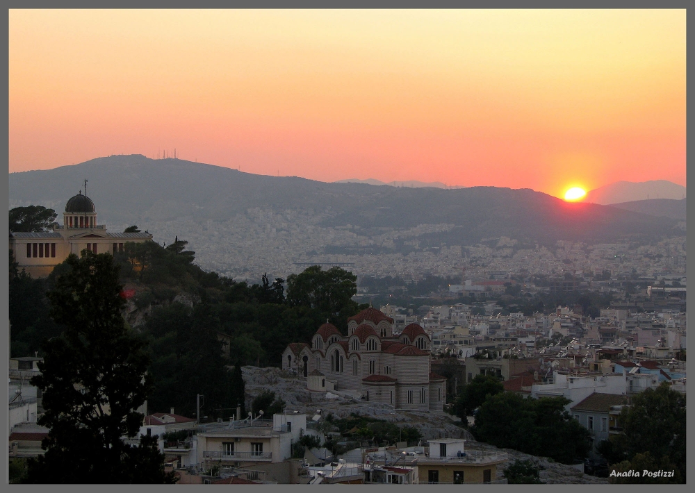 "Atardecer en Atenas" de Analia Postizzi