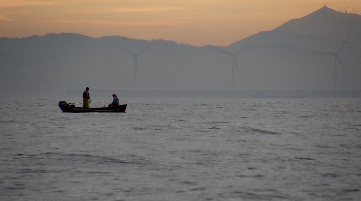 "Amanecer pescando" de Edurne Aguirre