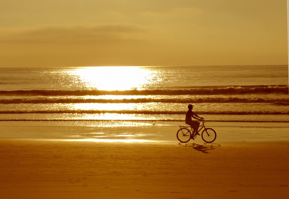 "En bicicleta por la playa`" de Ricardo Lagrange