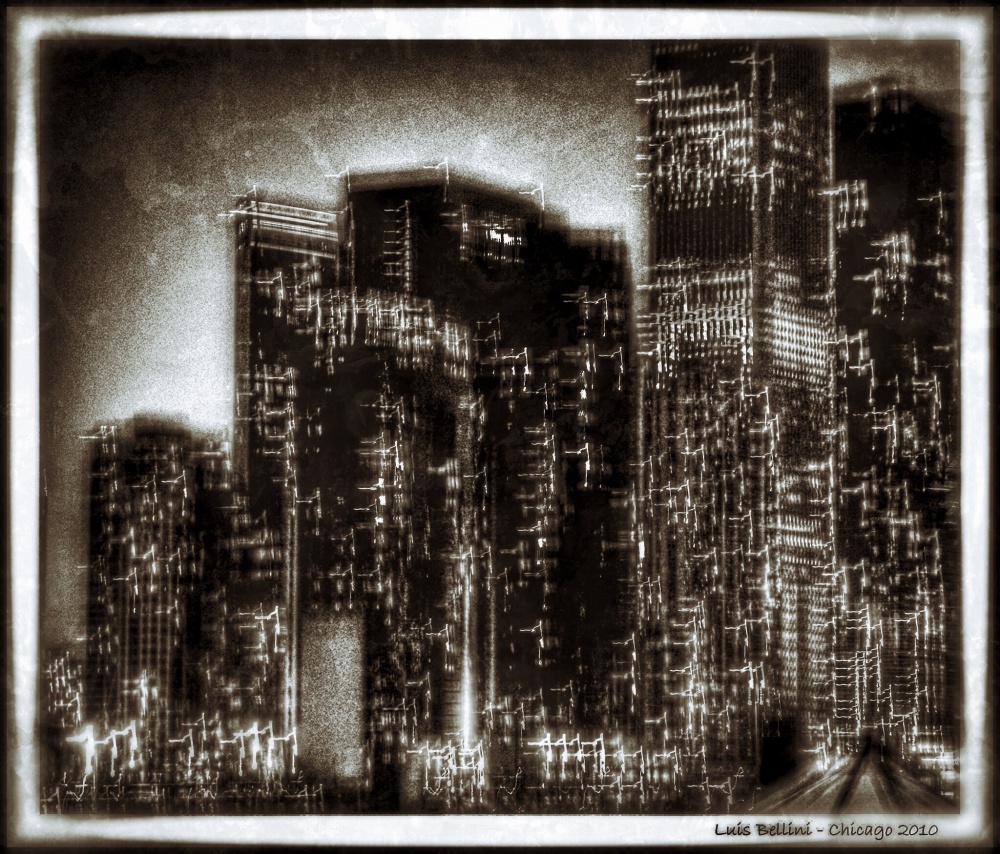 "Noche y Luces de Chicago V 2" de Luis Alberto Bellini