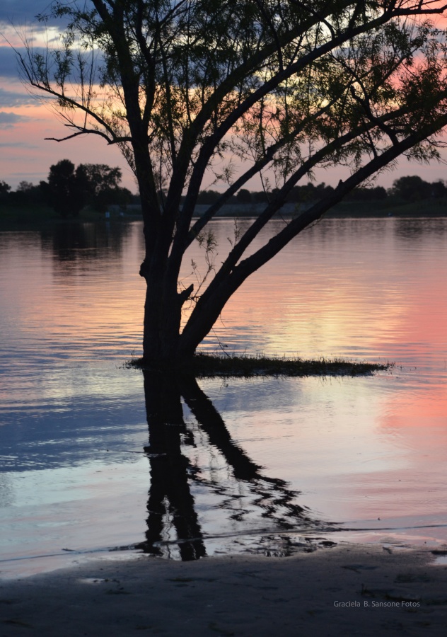 "Atardecer entrerriano" de Graciela Sansone