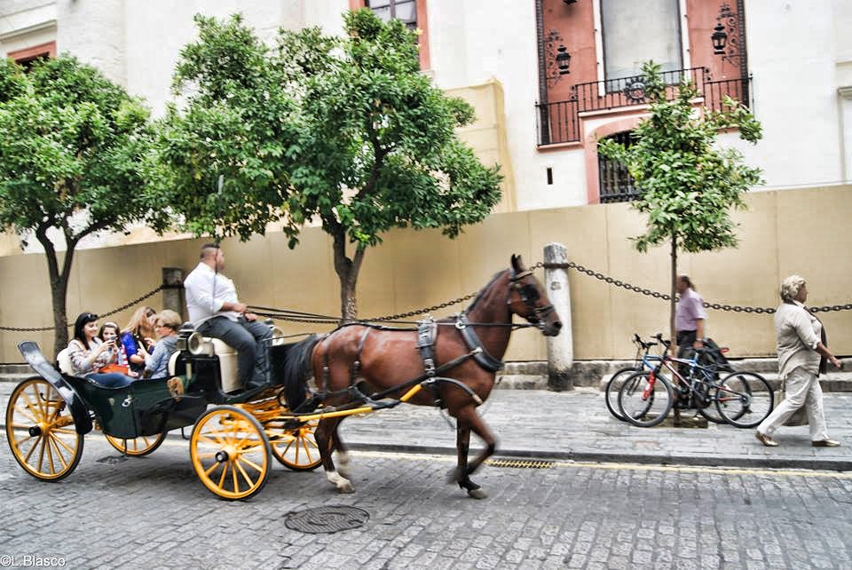 "Paseo a caballos por Sevilla" de Luis Blasco Martin