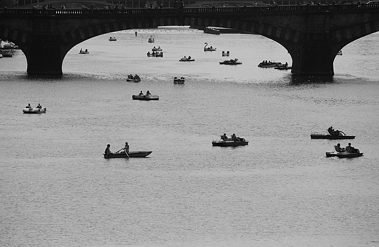 "muchos botes bajo el puente" de Guillermo Covelli