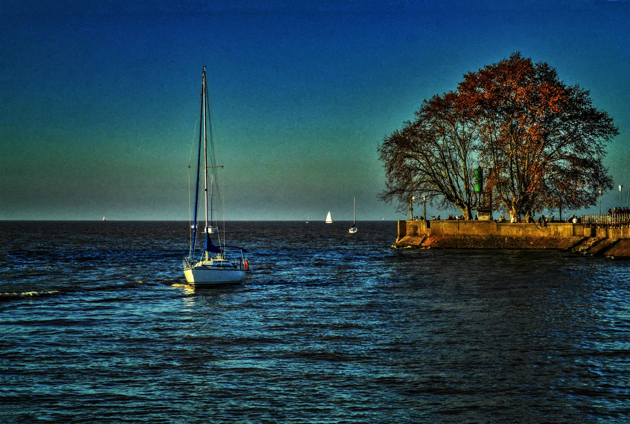 "Atardecer de puerto" de Ruperto Silverio Martinez