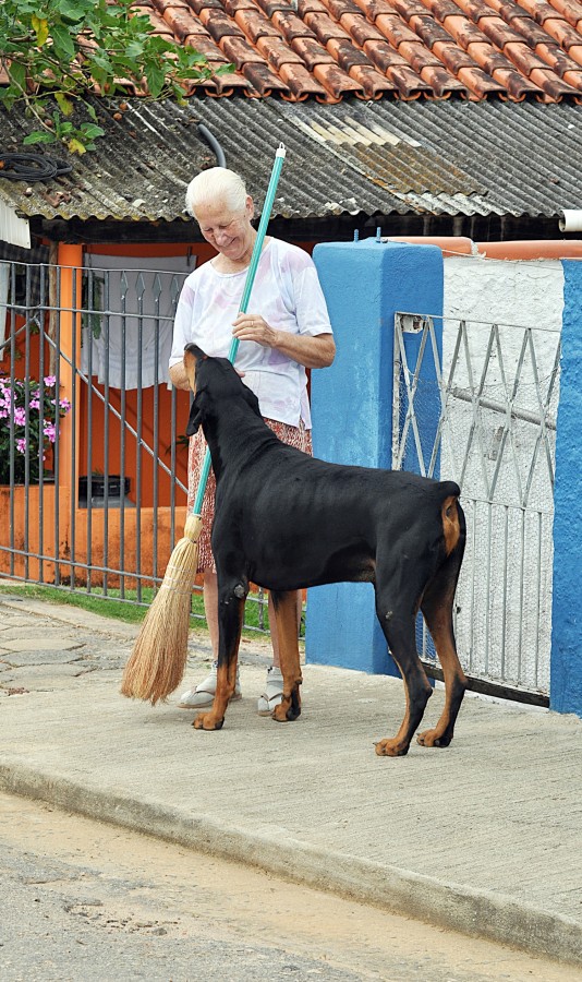 "O Baruk visitando minha amiga Terezinha !" de Decio Badari