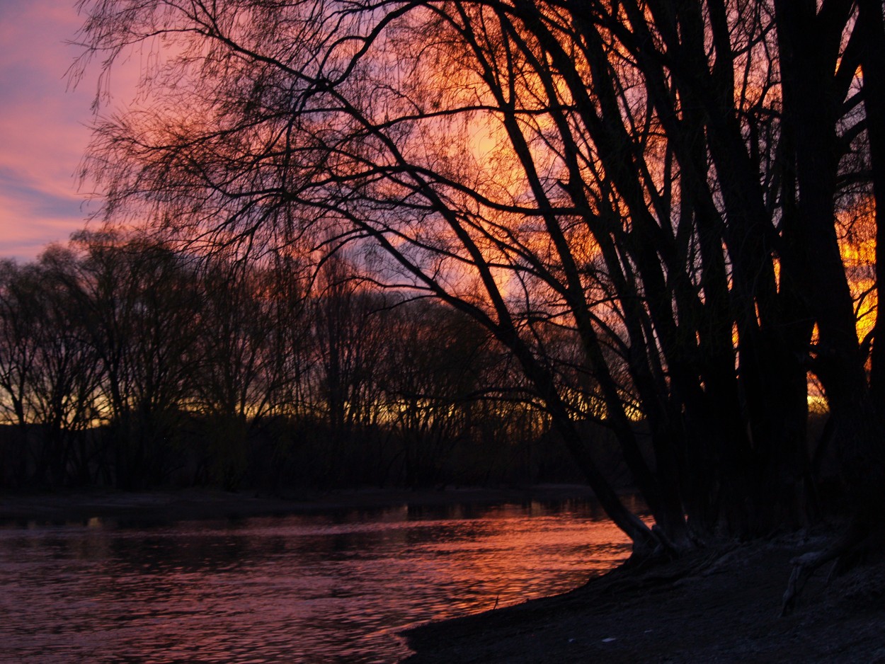 "rojo atardecer en el rio" de Silvina Errotabehere