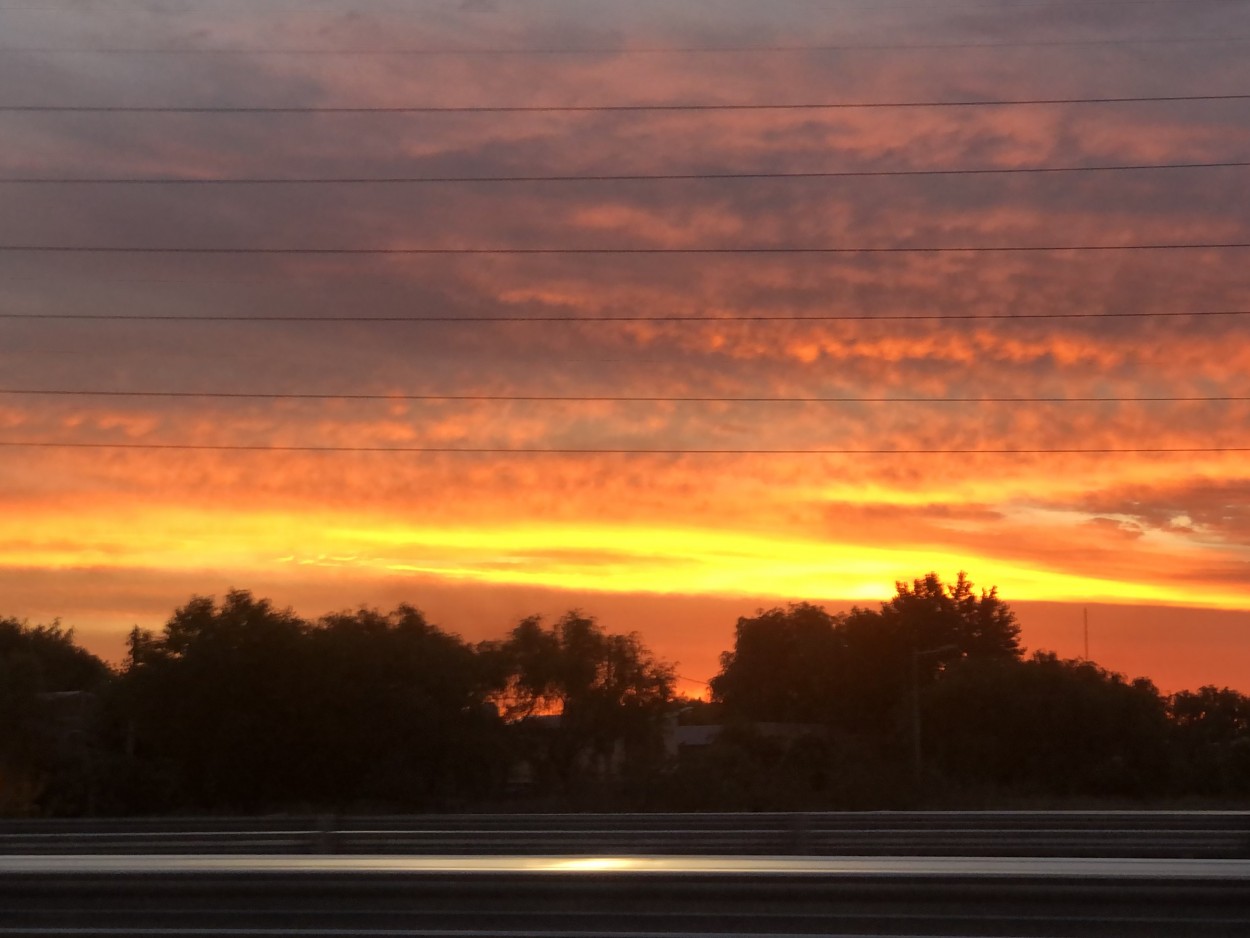 "Atardece en la ruta" de Laura Szapiro