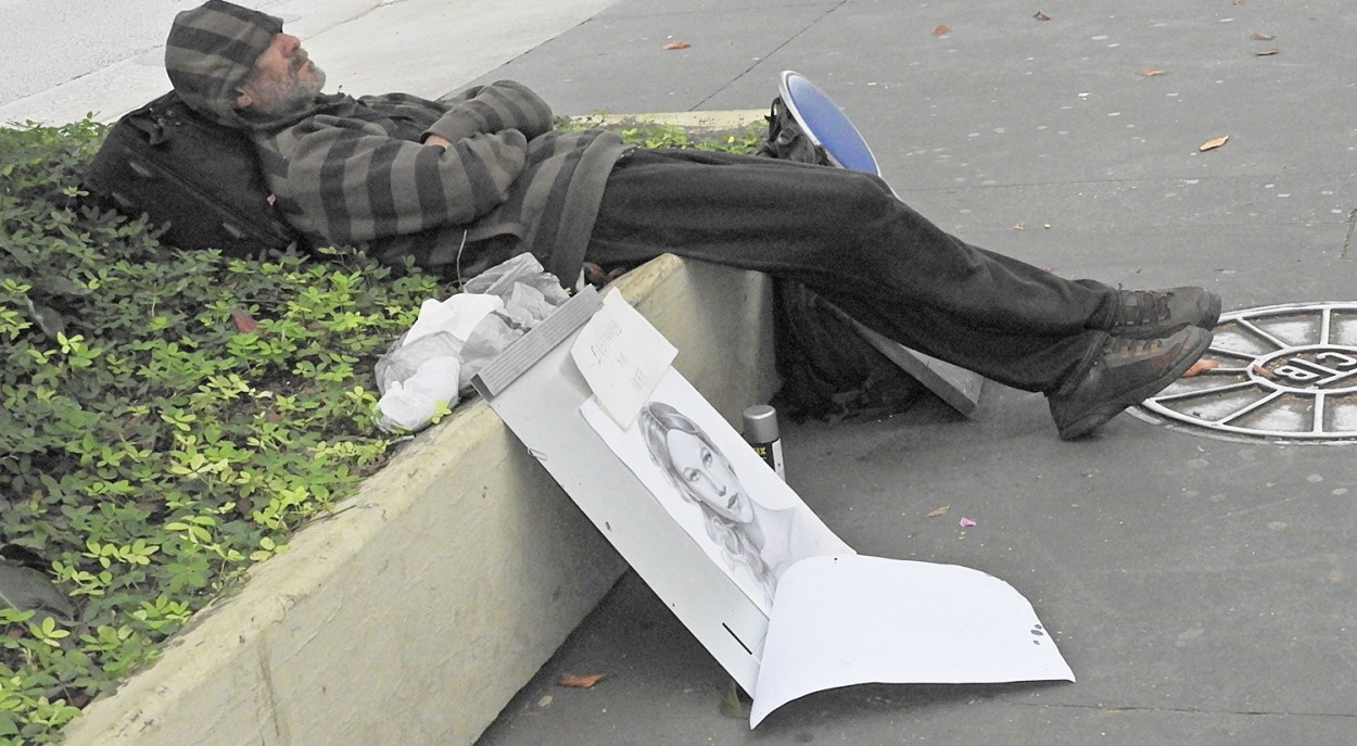 "O repouso do artista na Av. Paulista ` Sampa `" de Decio Badari