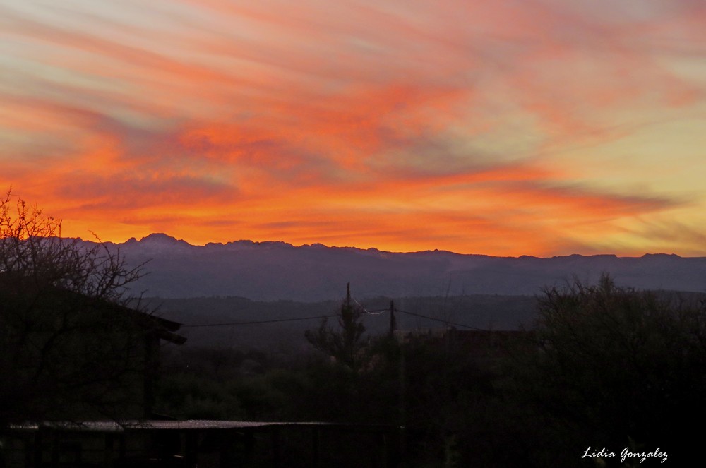 "puesta de sol desde mi ventana" de Lidia Gonzalez