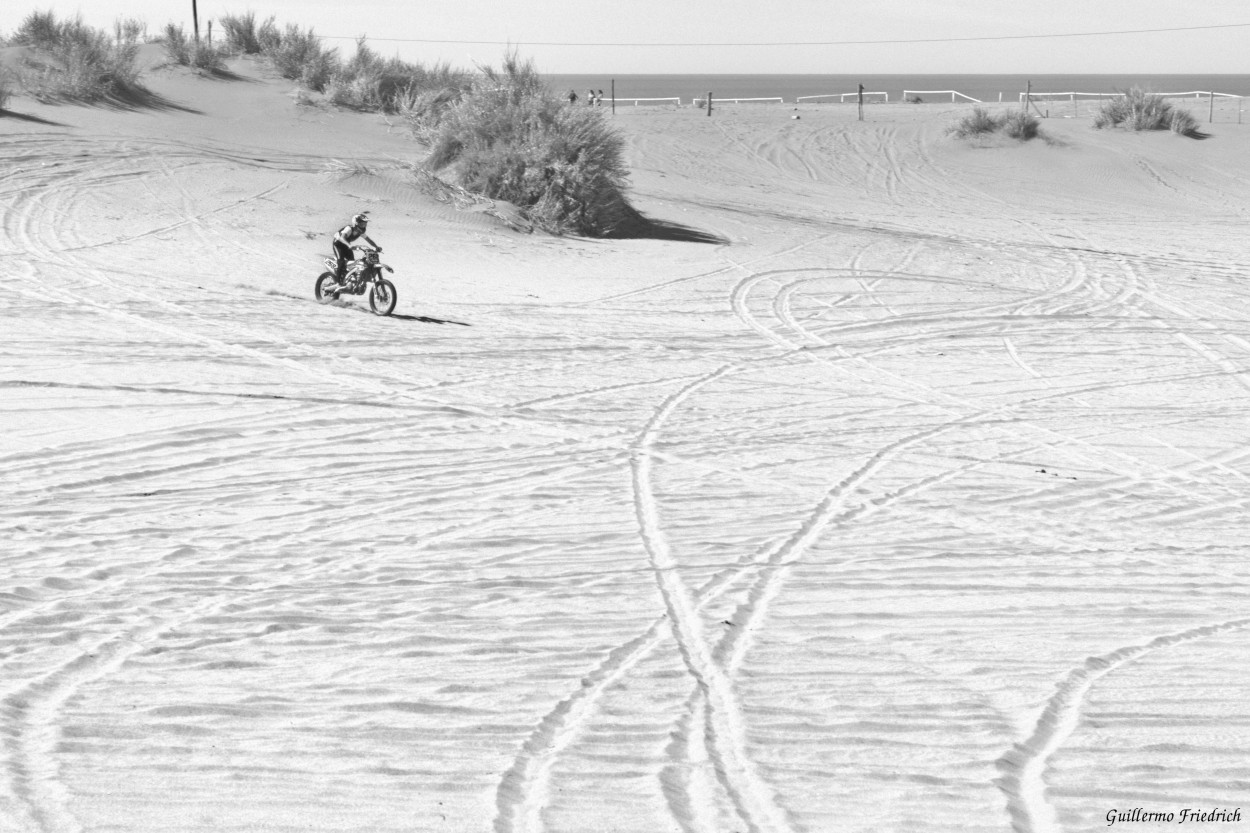 "Motocross en la playa" de Guillermo Friedrich