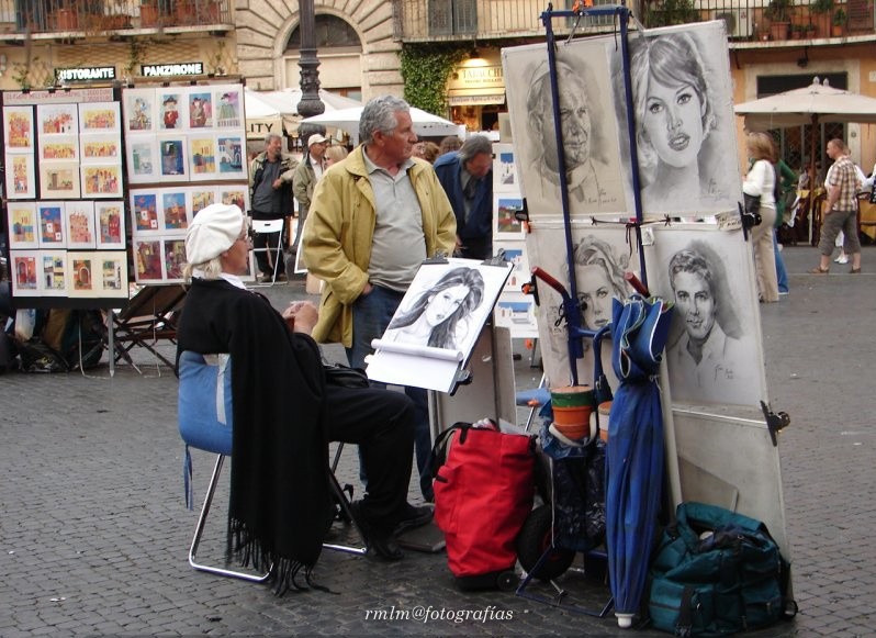 "Arte en Piazza Navona" de Ricardo Mximo Lopez Moral