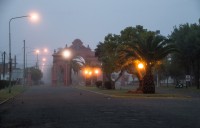 El Prtico una maana de niebla