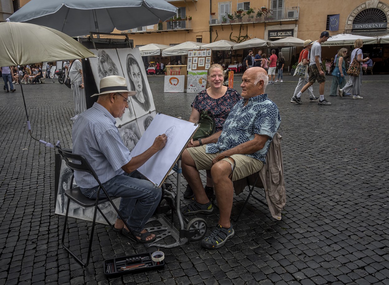 "Artista en Plaza Navonna" de Mara Del Carmen Ruberto