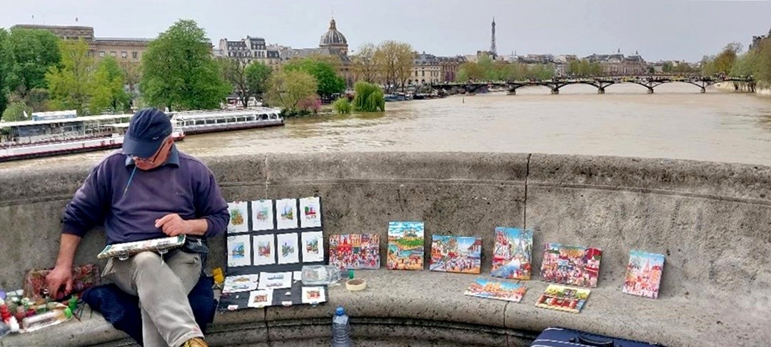 "Pintor en el puente de Pars" de Jos Luis Mansur