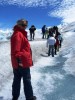 haciendo tracking en el glaciar