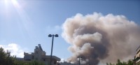 Incendio en la isla griega