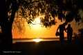 caminata al atardecer